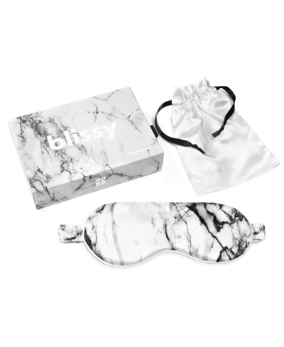 Blissy Pure Silk Sleep Mask Bedding In Light Marble