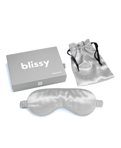 Blissy Pure Silk Sleep Mask Bedding In Silver-tone