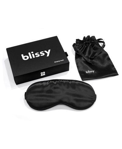 Blissy Pure Silk Sleep Mask Bedding In Black