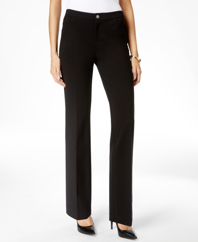 Anne Klein Petite Mid-rise Pants In Black