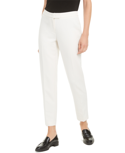 Anne Klein Petite Contour Stretch Ankle Trousers In White