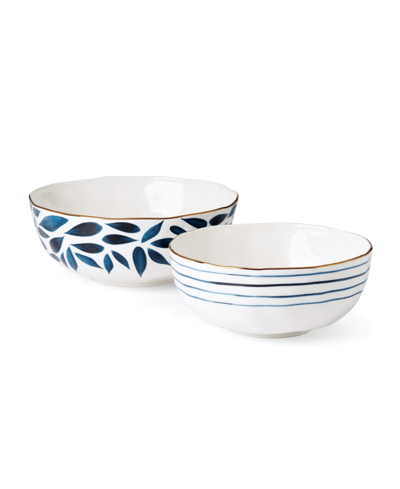 Lenox Blue Bay 2-piece Nesting Bowl Set In White