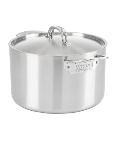 Viking Professional 5-ply Stainless Steel 8qt Stock Pot In Silver