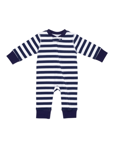 Pajamas For Peace Nautical Stripe Baby Boys And Girls Coveralls In White