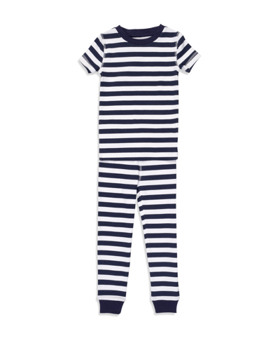Pajamas For Peace Nautical Stripe Toddler Boys And Girls 2-piece Pajama Set In White