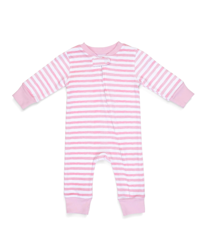 Pajamas For Peace Petal Stripe Baby Boys And Girls Coveralls In White