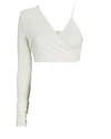 Aleksandre Akhalkatsishvili One-sleeve Jersey Crop Top In White