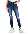 CELEBRITY PINK JUNIORS' HIGH RISE DISTRESSED SKINNY ANKLE JEANS