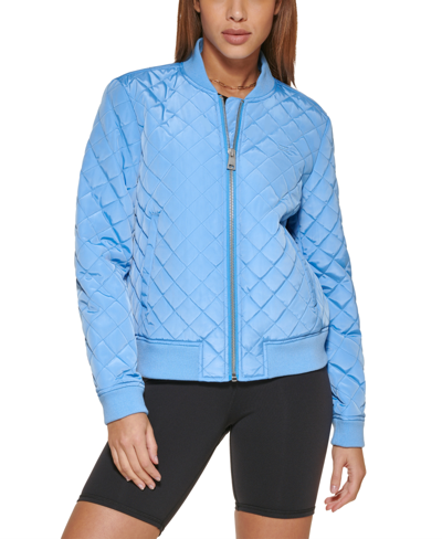 Levi's Diamond Quilted Bomber Jacket In Blue