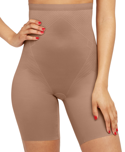 Spanx Thinstincts 2.0 High-waisted Mid-thigh Short In Cafe Au Lait