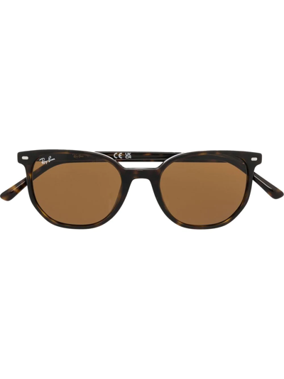 Ray Ban Elliot Wayfarer-frame Sunglasses In Braun