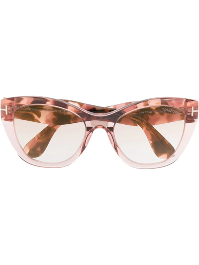 Tom Ford Tortoiseshell-effect Cat-eye Sunglasses In Rosa