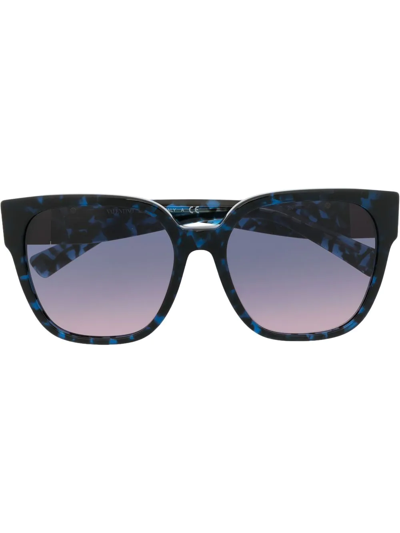 Valentino Oversize Tortoiseshell Sunglasses In Blau