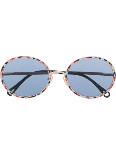 Chloé Vitto Round-frame Sunglasses In Blue