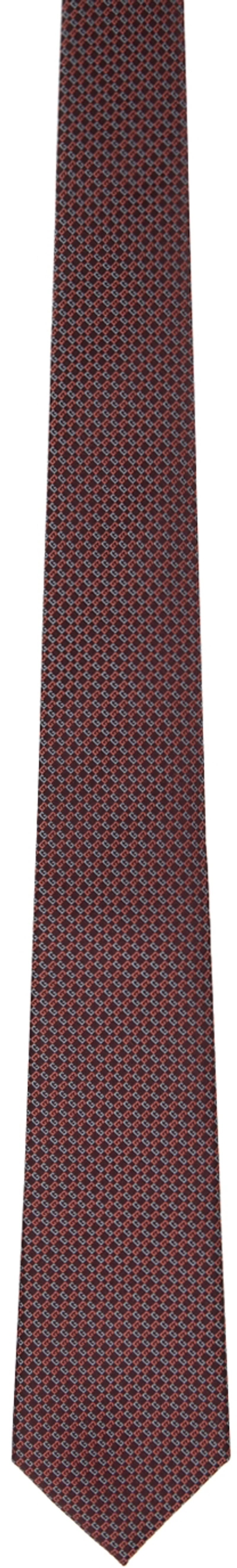 Gucci Geometric G Pattern Silk Tie In Red
