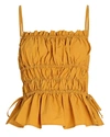 Ciao Lucia Anita Smocked Poplin Tank Top In Yellow