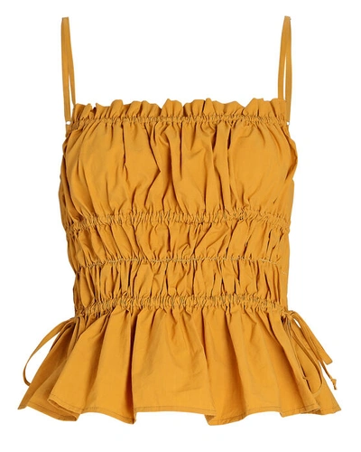 Ciao Lucia Anita Smocked Poplin Tank Top In Yellow