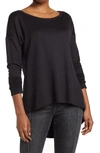 GO COUTURE GO COUTURE BOATNECK HI-LOW TUNIC SWEATER