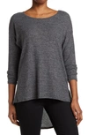 GO COUTURE BOATNECK HI-LOW TUNIC SWEATER