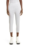 Issey Miyake Pleated Tapered Trousers In White