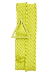 Bottega Veneta Triangle-buckle Intrecciato-rubber Belt In Green