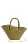 Little Liffner Small Tulip Leather Shoulder Bag In Moss