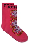 Stella Mccartney Fantasia Pegasus Knitted Ankle Socks In Pink