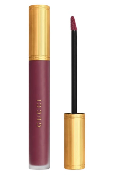 Gucci Transfer-proof Matte Liquid Lipstick 607 Vanessa Violet In Red