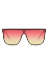 Quay Nightfall 135mm Shield Sunglasses In Matte Black / Coral
