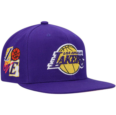 Mitchell & Ness Men's  Purple Los Angeles Lakers All Love Snapback Hat