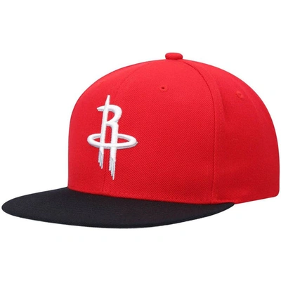 Mitchell & Ness Men's  Red And Black Houston Rockets Team Two-tone 2.0 Snapback Hat In Red,black