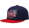 MITCHELL & NESS MITCHELL & NESS NAVY/RED HOUSTON ROCKETS HARDWOOD CLASSICS TEAM TWO-TONE 2.0 SNAPBACK HAT