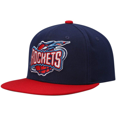 Mitchell & Ness Men's  Navy And Red Houston Rockets Hardwood Classics Team Two-tone 2.0 Snapback Hat In Navy,red