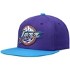 Mitchell & Ness Men's  Purple And Turquoise Utah Jazz Hardwood Classics Team Two-tone 2.0 Snapback Ha In Purple