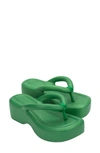 Melissa Free Platform Flip Flop Beige Green 10 In Green/beige