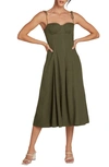 Willow Raissa Fit & Flare Dress In Olive