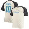 PROFILE JUSTIN HERBERT OATMEAL LOS ANGELES CHARGERS BIG & TALL PLAYER NAME & NUMBER RAGLAN T-SHIRT
