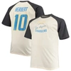 Profile Men's Justin Herbert Oatmeal Los Angeles Chargers Big And Tall Player Name And Number Raglan T-shirt In Oatmeal