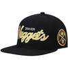 Mitchell & Ness Men's  Black Denver Nuggets Hardwood Classics Script 2.0 Snapback Hat In Black