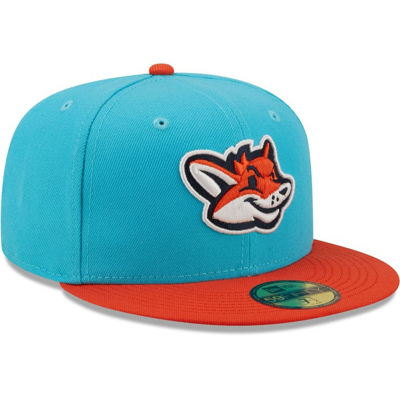 New Era Aqua Zorros De Somerset Copa De La Diversion 59fifty Fitted Hat In Aqua,orange