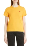 Comme Des Garçons Play Heart-detail Short-sleeved T-shirt In Yellow