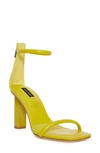 Natori Glow Nappa Leather Block Heel Sandal In Citron