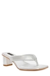 Natori Bay Metallic Thong Sandals In Silver
