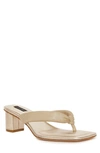 Natori Bay Metallic Thong Sandals In Platinum Gold Metallic