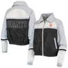 THE WILD COLLECTIVE THE WILD COLLECTIVE BLACK SAN FRANCISCO GIANTS COLORBLOCK TRACK RAGLAN FULL-ZIP JACKET