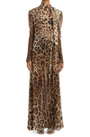 Dolce & Gabbana Tie-front Leopard-print Silk-georgette Maxi Dress