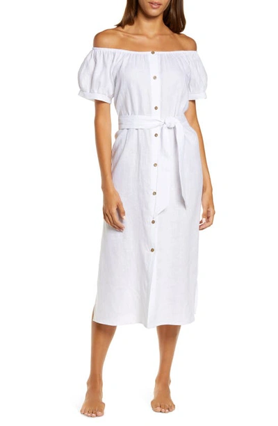 Eberjey The Harper Linen Dress In White