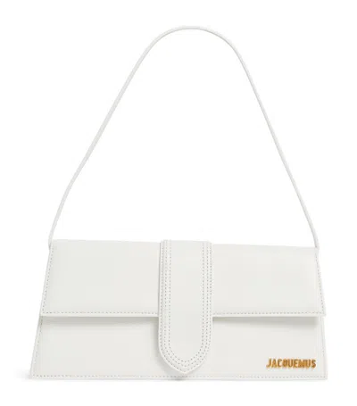 Jacquemus Le Bambino Long Leather Shoulder Bag In Белый