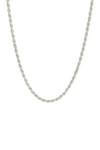BEST SILVER STERLING SILVER ROPE CHAIN 24" NECKLACE