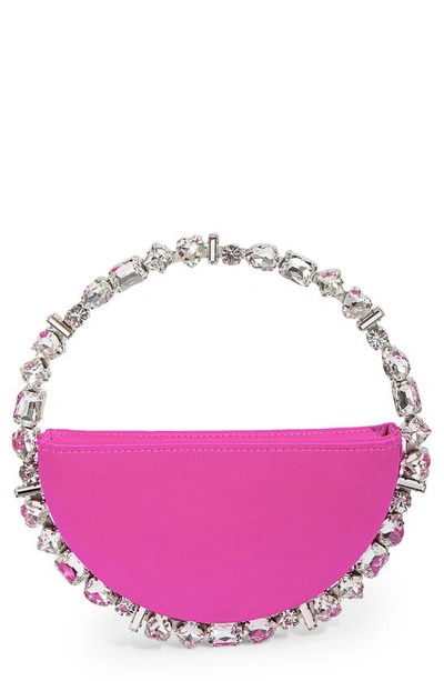 L'alingi Eternity Crystal-embellished Satin Clutch Bag In Hot Pink Crystal